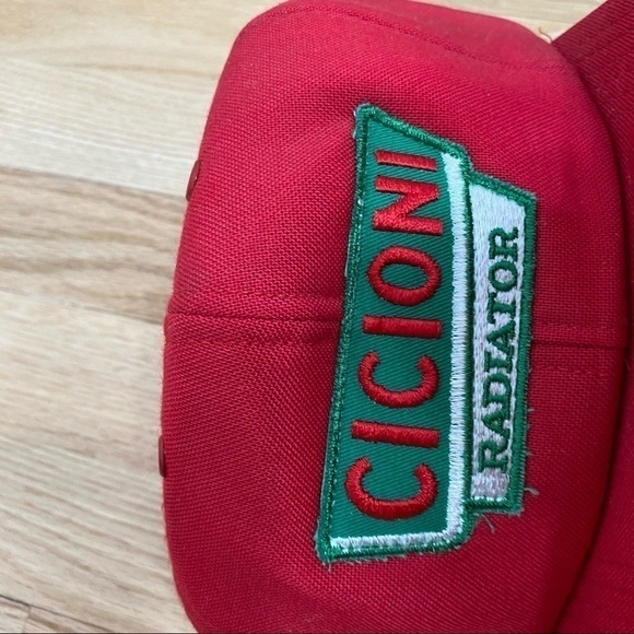 Vintage Cicioni Radiator Patch Hat Trucker Red - Picture 3 of 8